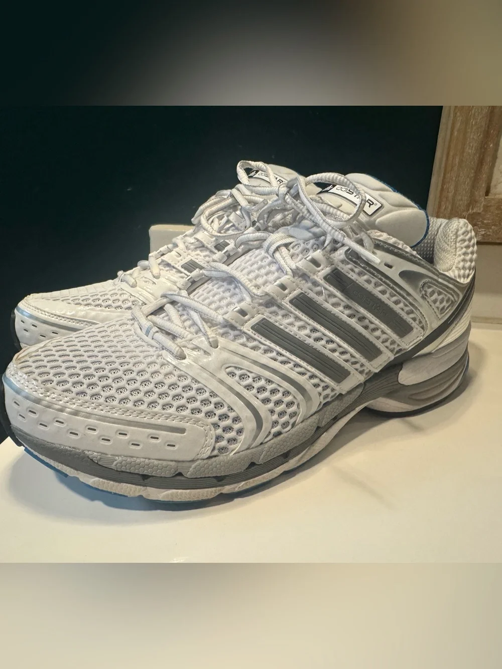 adidas ADIZERO Men's White, Gray Royal blue Running Shoes - Size 12
